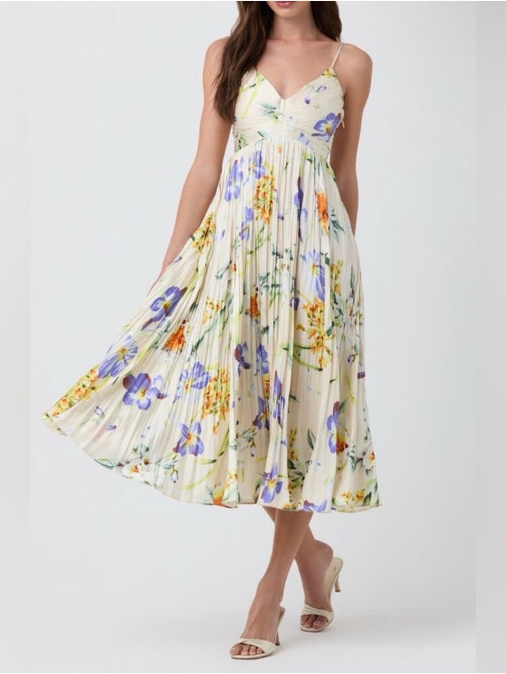 ASTR The Label Maeve Pleated Midi Dress – Size Large
